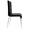 Kd Gabinetes Flux Faux Leather & Chrome Modern Side Chairs, Black - Set of 4 KD2207944